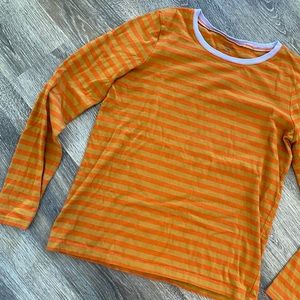 Madewell striped long sleeve classic tee orange brown lavender purple XS